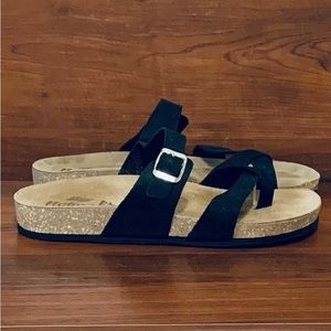 NATURALIS Womens Black Italian Sandals  - Eur Sz 41 (US 9.5)